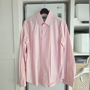 Express Men's Fitted MPink Casual Button Down Shirt